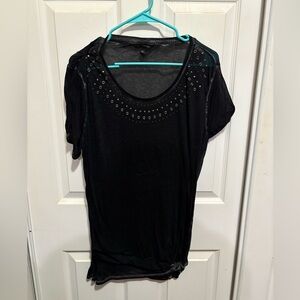 Rock & Republic embellished sheer tee